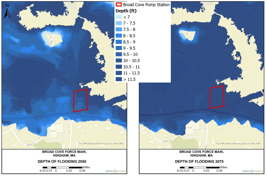 Broad Cove Pump Station Depth of Flooding