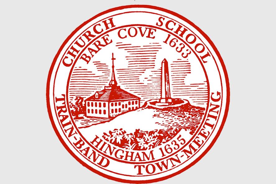 Town Seal Red on Gray 2 x 3
