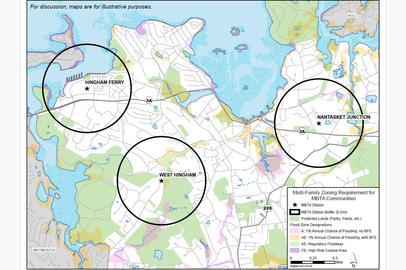 Map Showing MBTA Multi Family Zoning Requirements