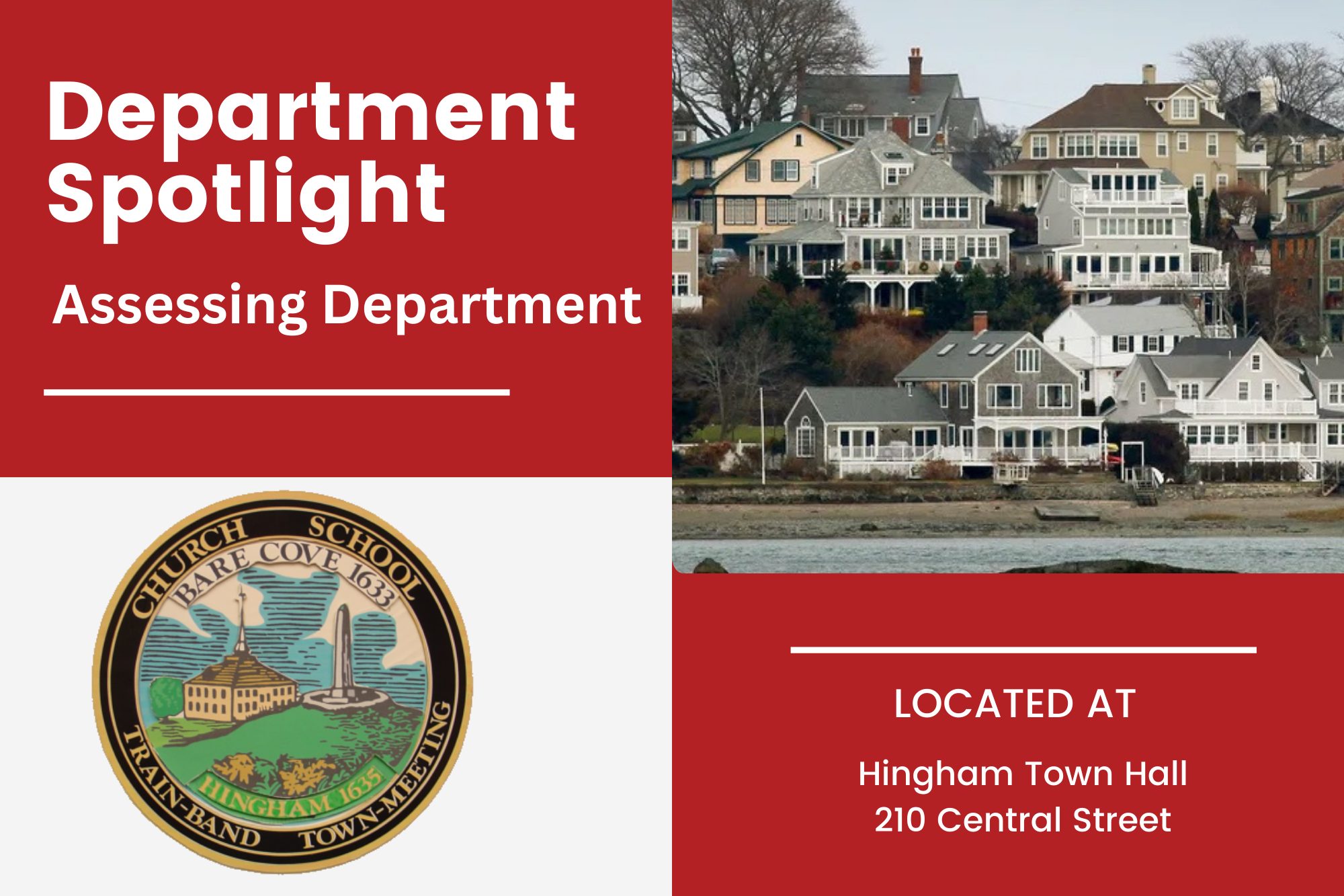 Department Spotlight Assessing Department town seal and houses