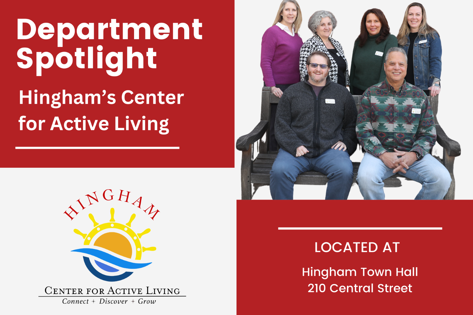 Hingham Center for Active Living Staff on bench