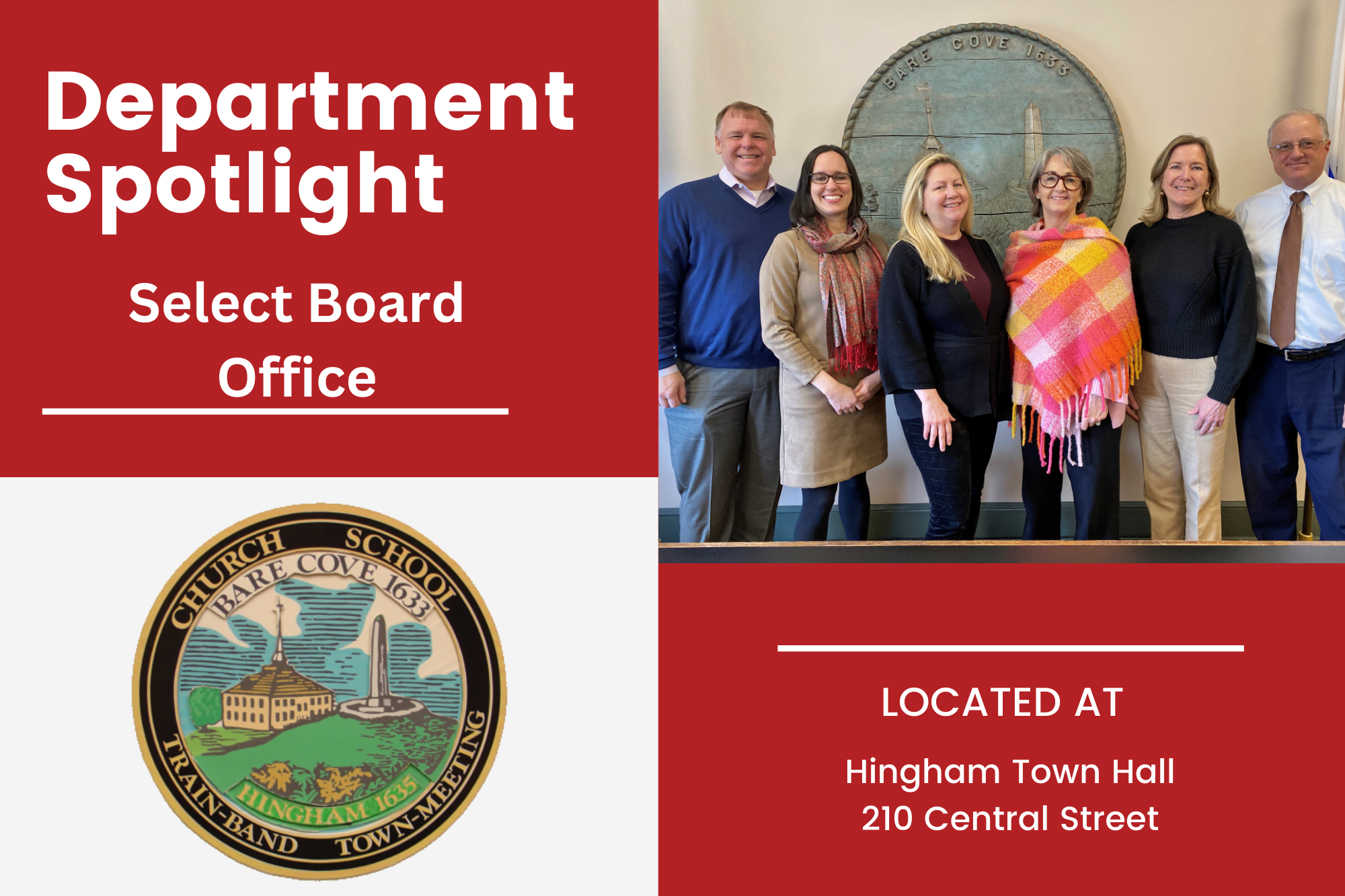 photo of select board office with descriptive text