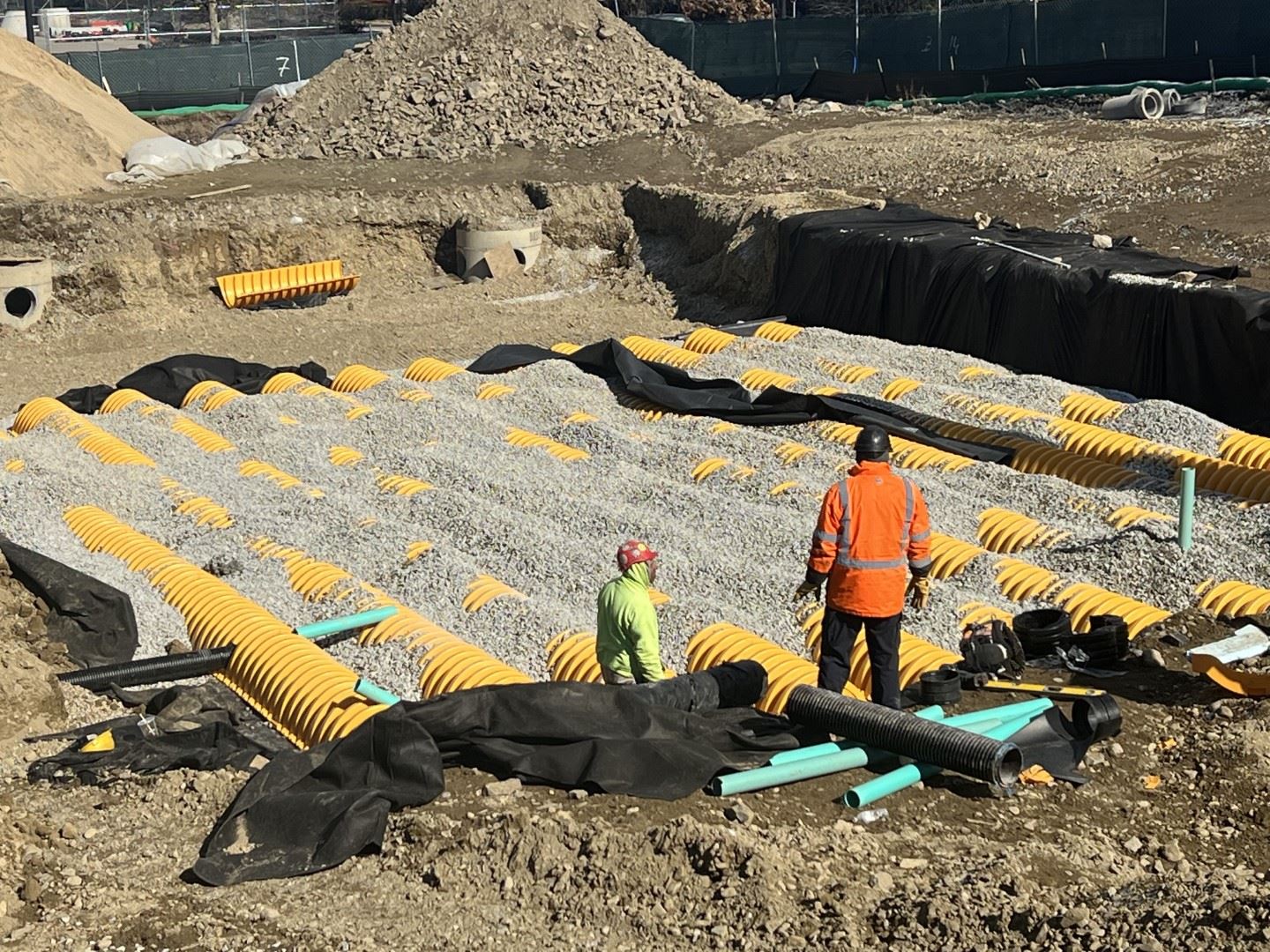Underground under slab plumbing and electrical piping outside